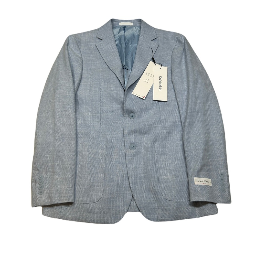 Calvin Klein‎ Slim Fit Sport Coat Mens 38R 38 Light Blue Modern Fit Stretch $295
